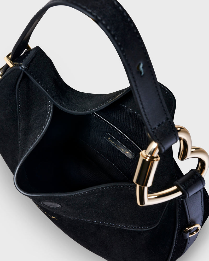 Halfmoon Bag Black Suede