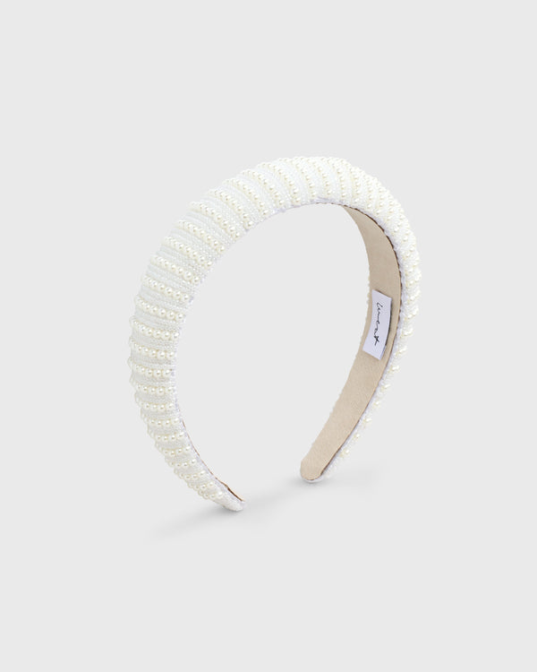 Headband White Small Pearl