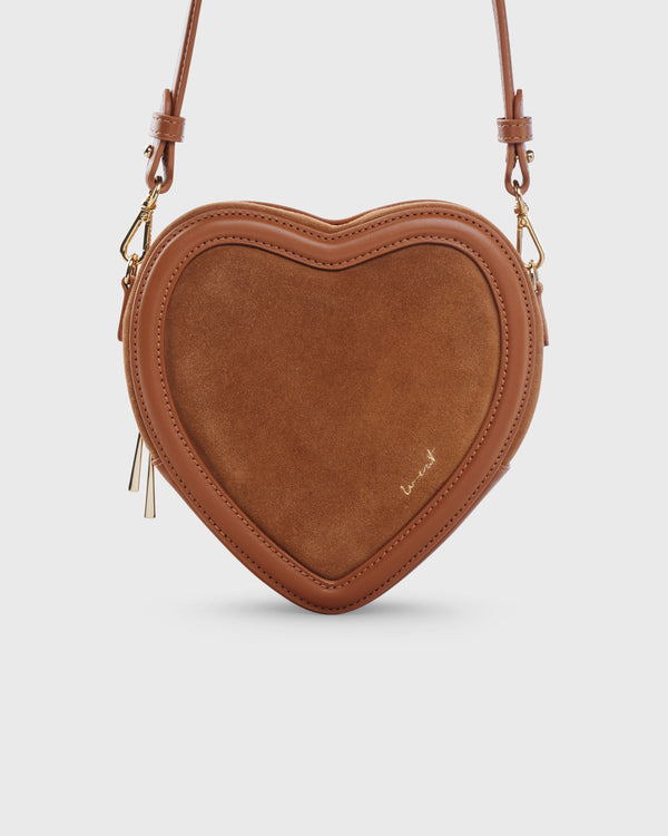 Big Heart Bag Suede Caramel
