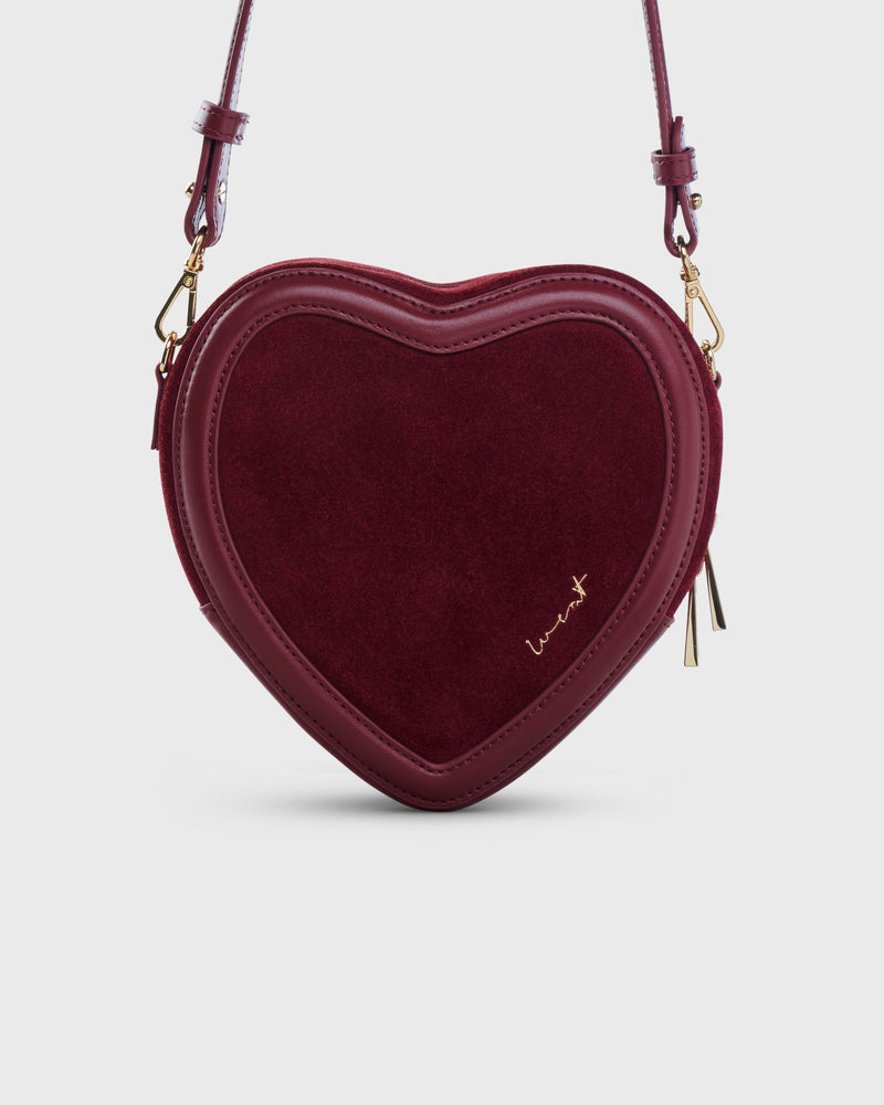Big Heart Bag Suede Merlot