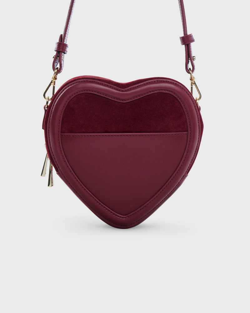 Big Heart Bag Suede Merlot