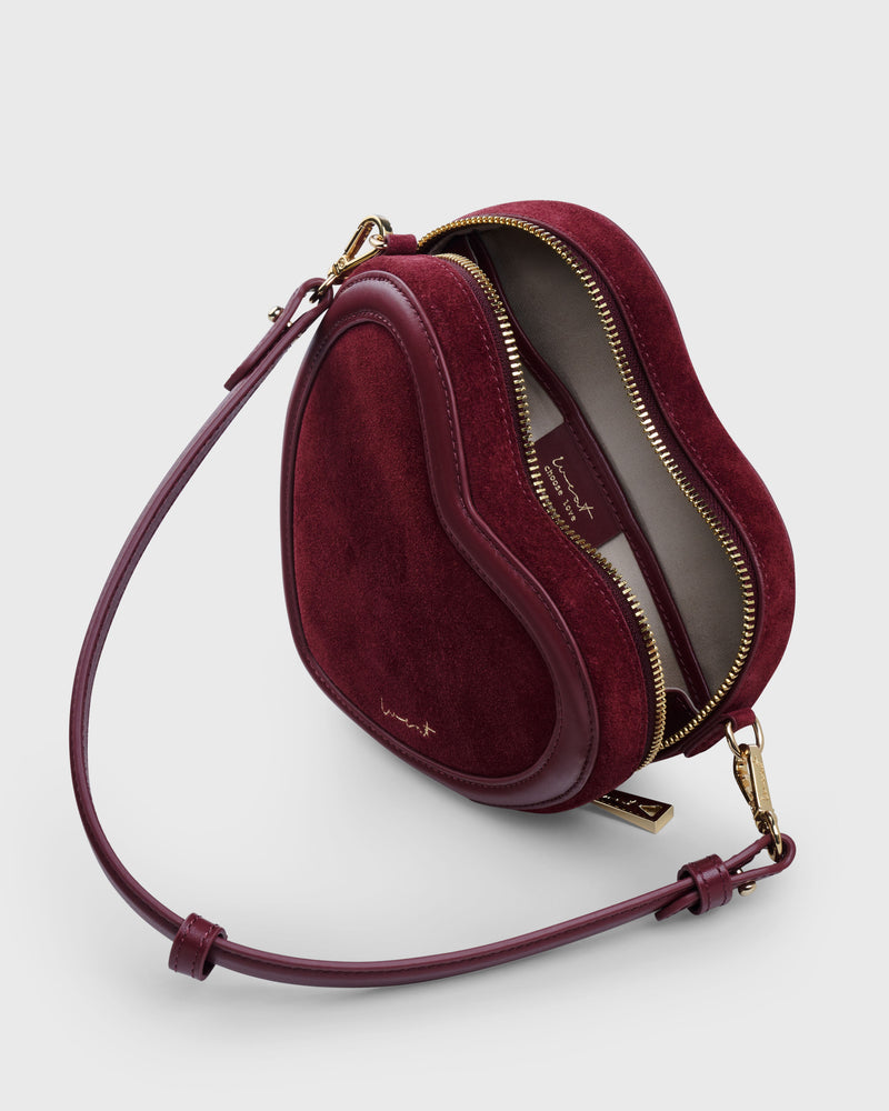 Big Heart Bag Suede Merlot