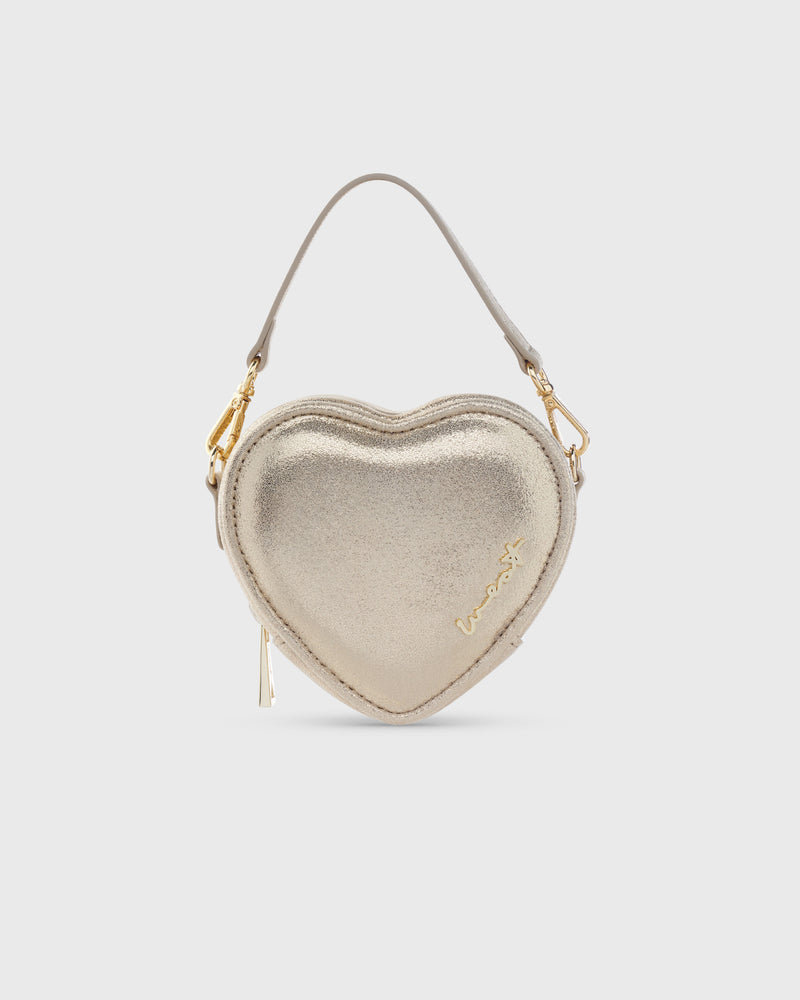 Mini Heart Bag Metallic Gold