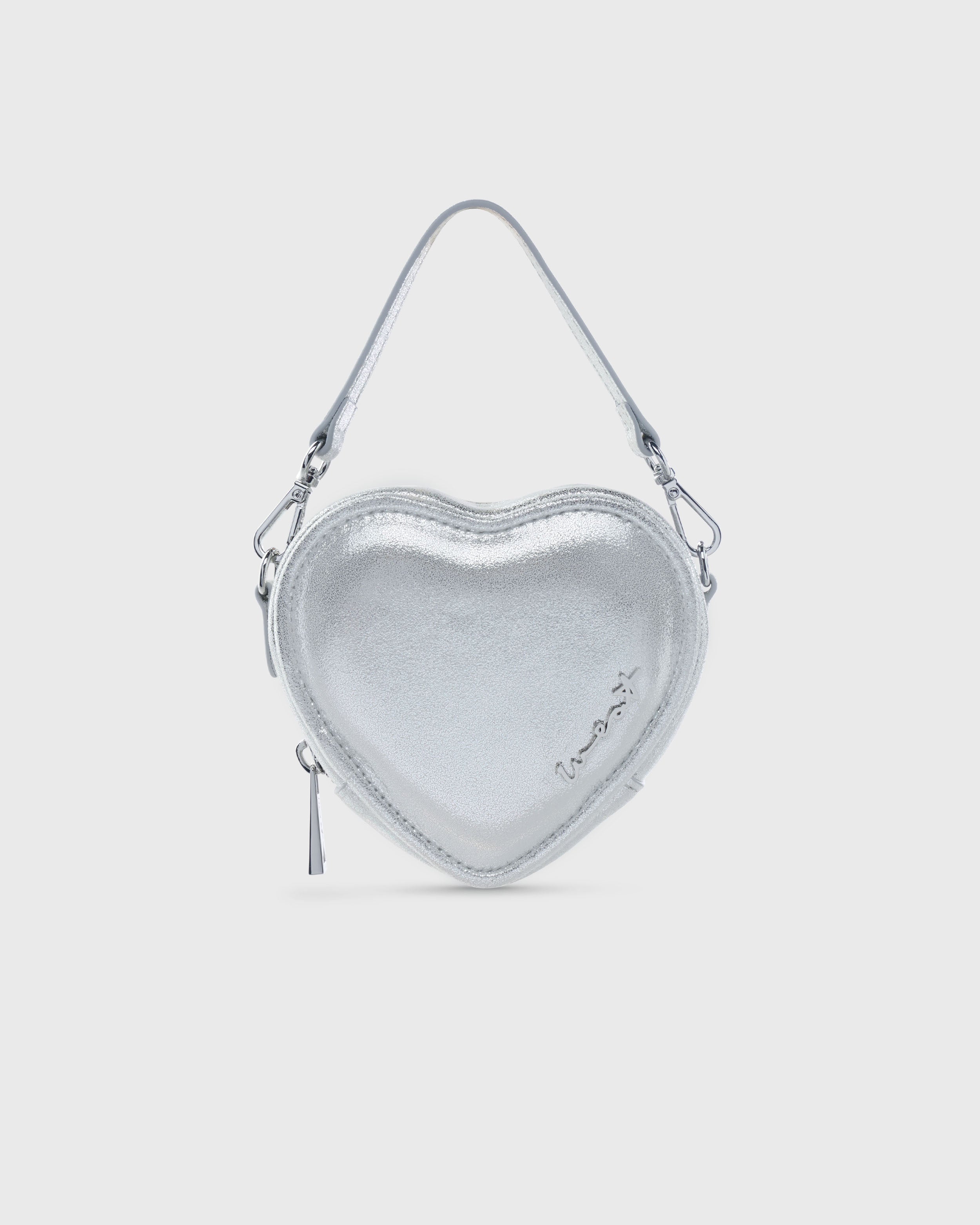 Mini Heart Bag Metallic Silver