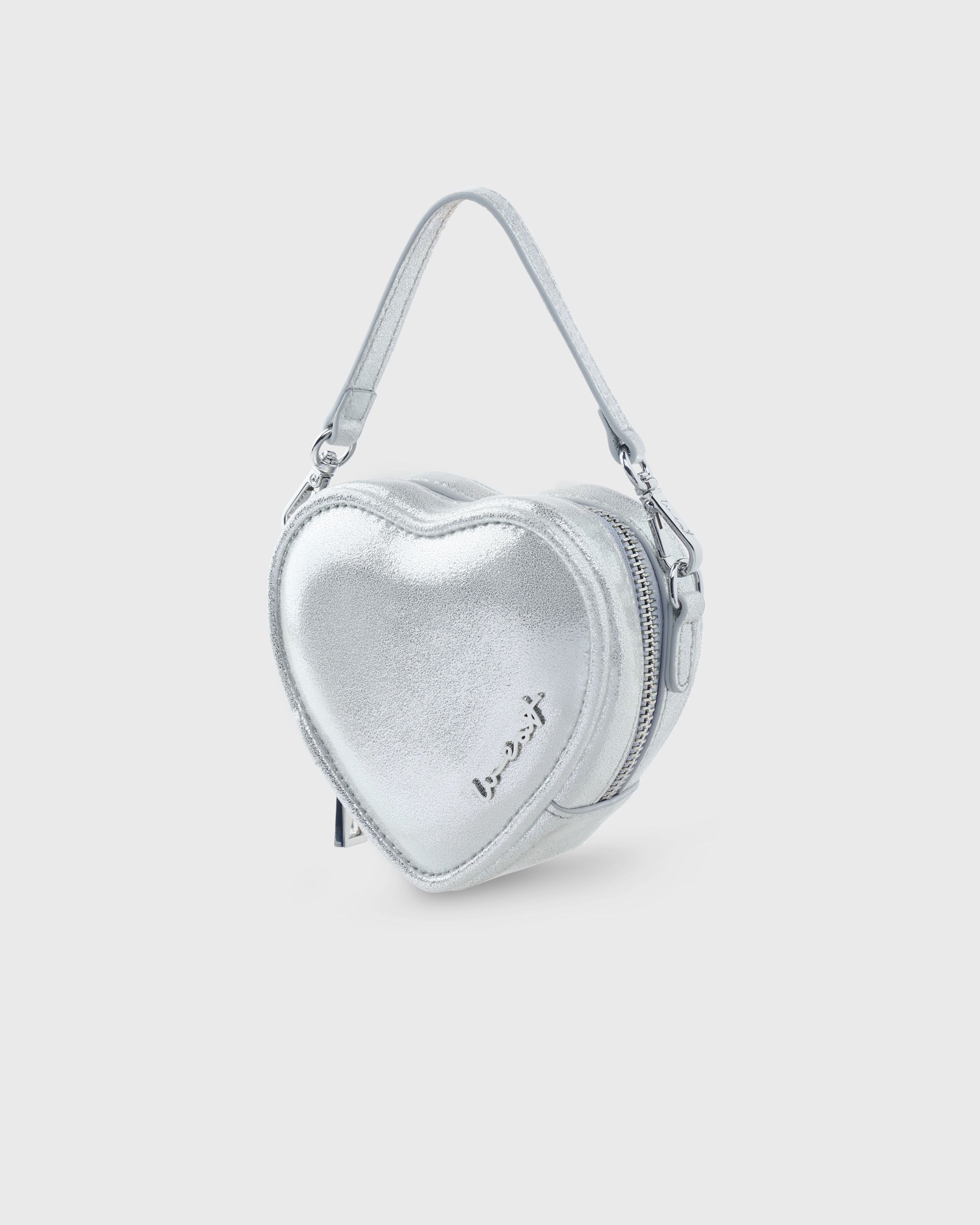 Mini Heart Bag Metallic Silver