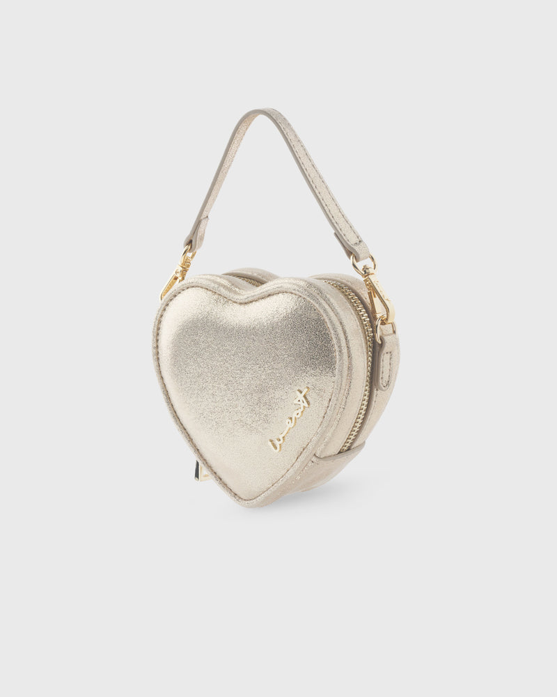 Mini Heart Bag Metallic Gold