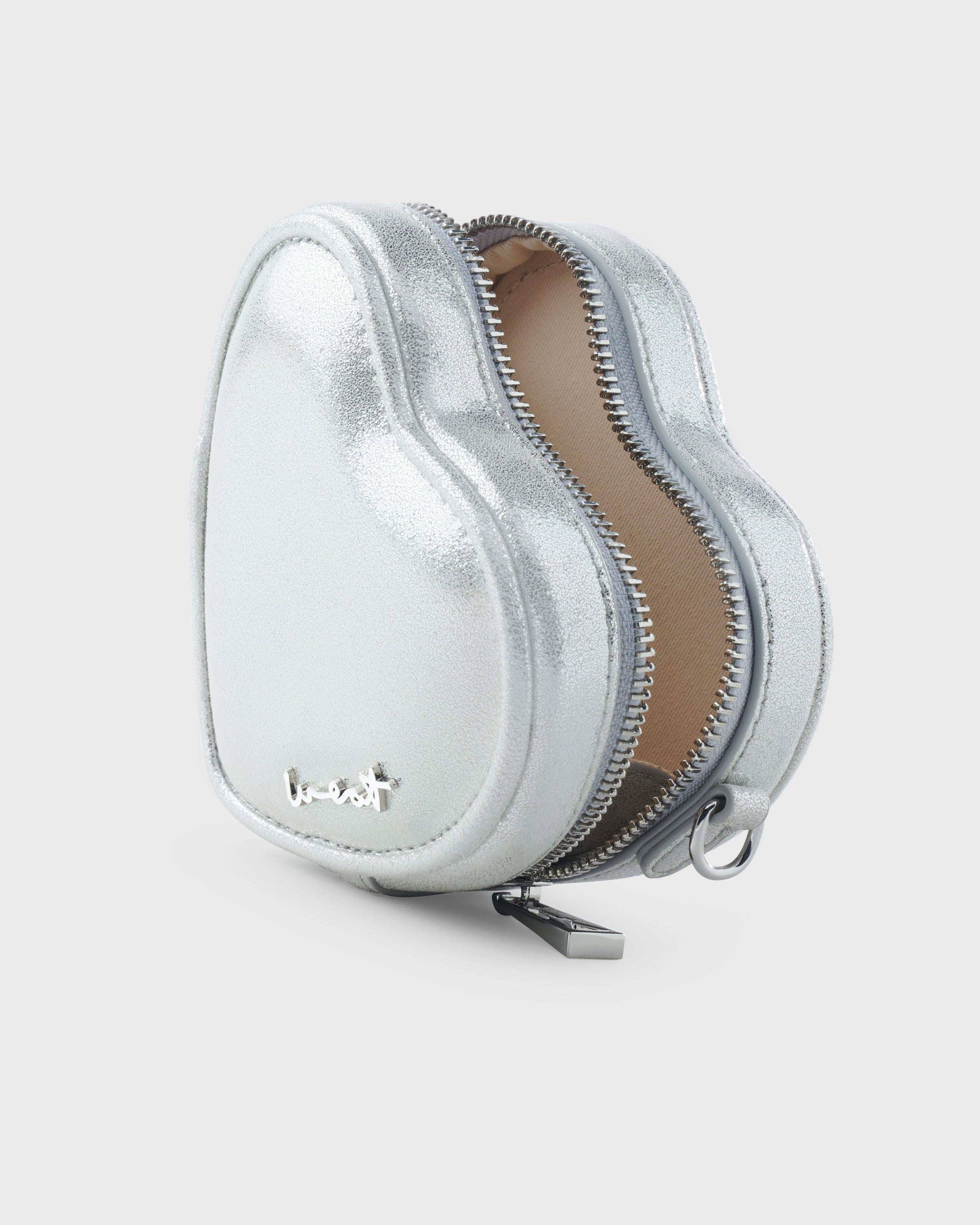 Mini Heart Bag Metallic Silver