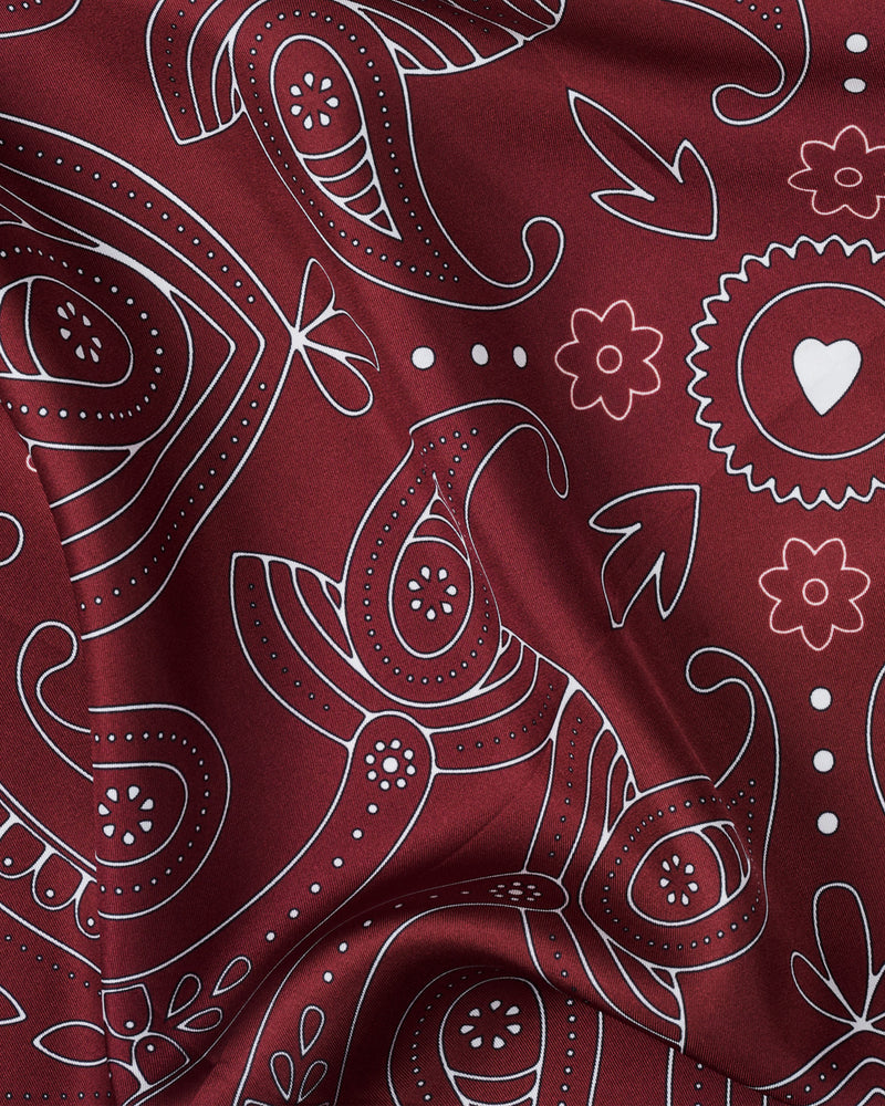 Scarf Silk Paisley Burgundy