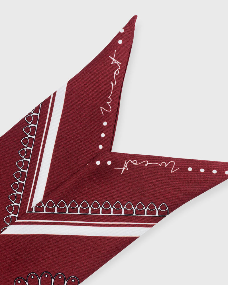 Twilly Silk Paisley Burgundy