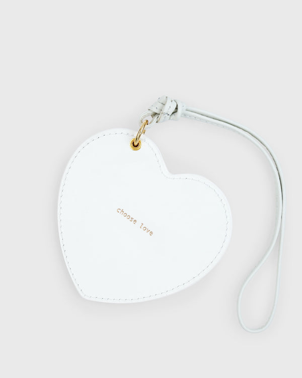 Heart Mirror Charm White