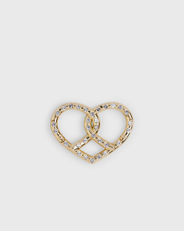 Pretzel Carabiner Crystal - Gold