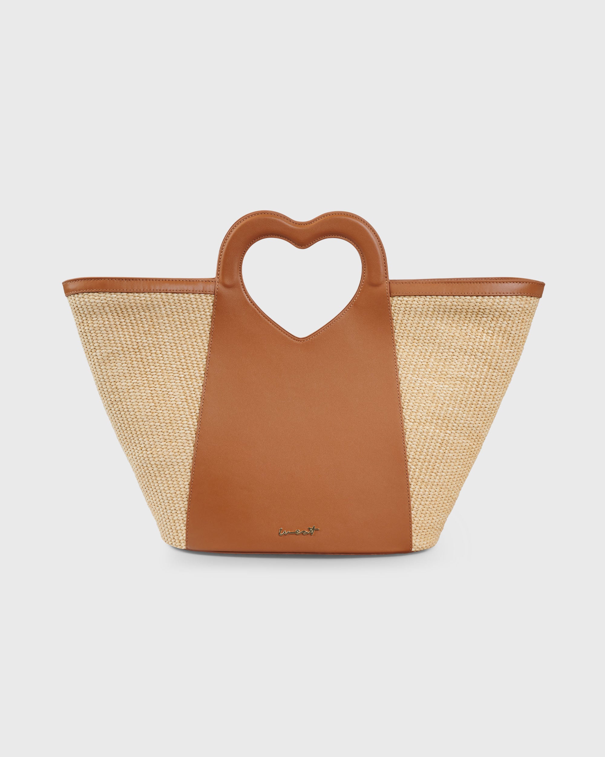 Tote Heart Raffia Caramel