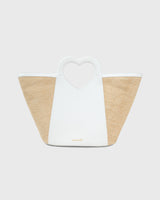 Tote Heart Raffia Coconut