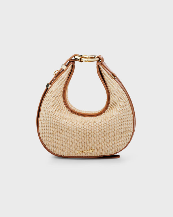 Halfmoon Bag Raffia Caramel