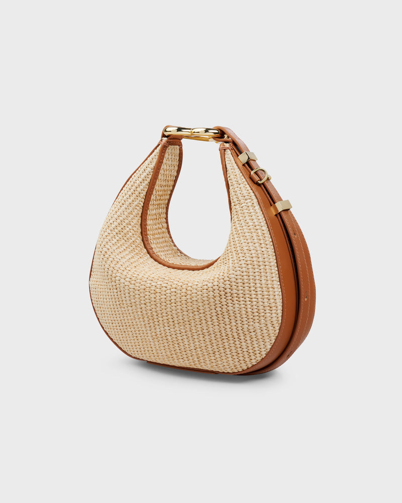 Halfmoon Bag Raffia Caramel