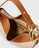 Halfmoon Bag Raffia Caramel