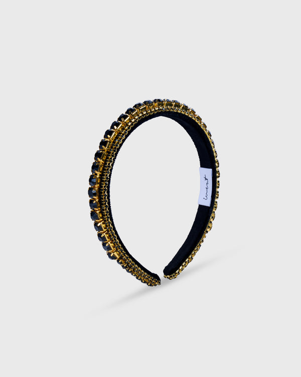 Headband Beaded Black Slim