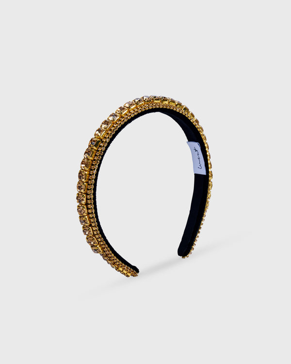 Headband Beaded Gold Slim