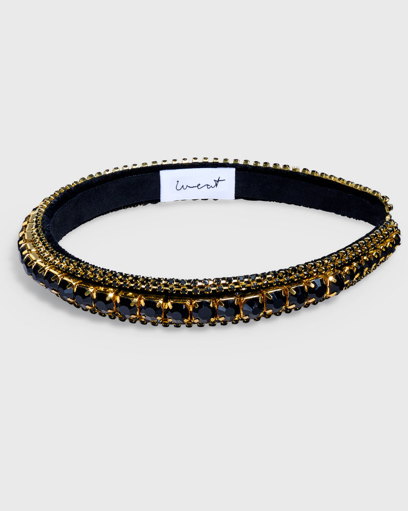 Headband Beaded Black Slim