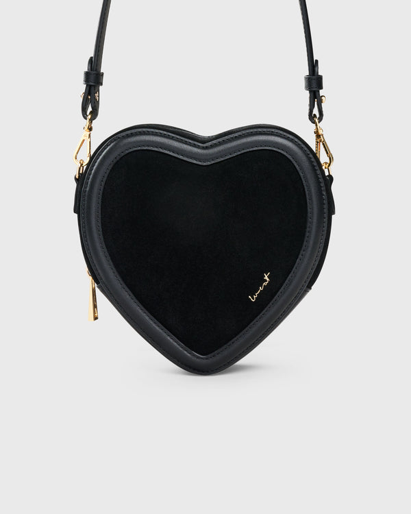 PREORDER | Big Heart Bag Suede Black