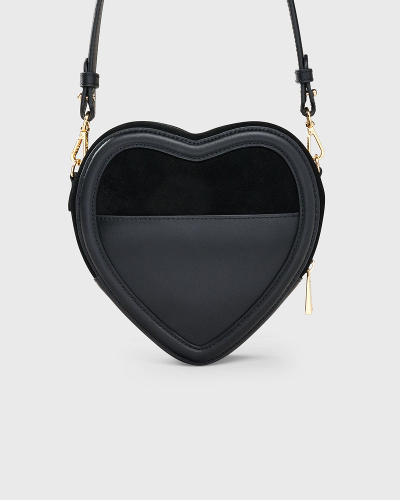 PREORDER | Big Heart Bag Suede Black