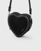 PREORDER | Big Heart Bag Suede Black - Silver