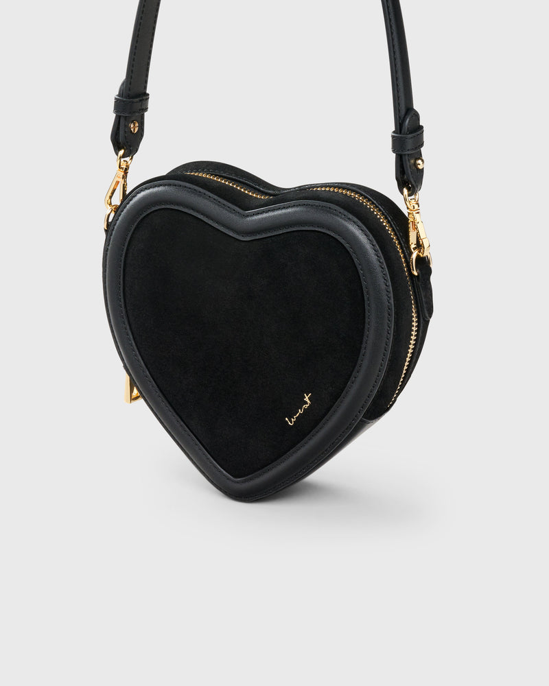 PREORDER | Big Heart Bag Suede Black