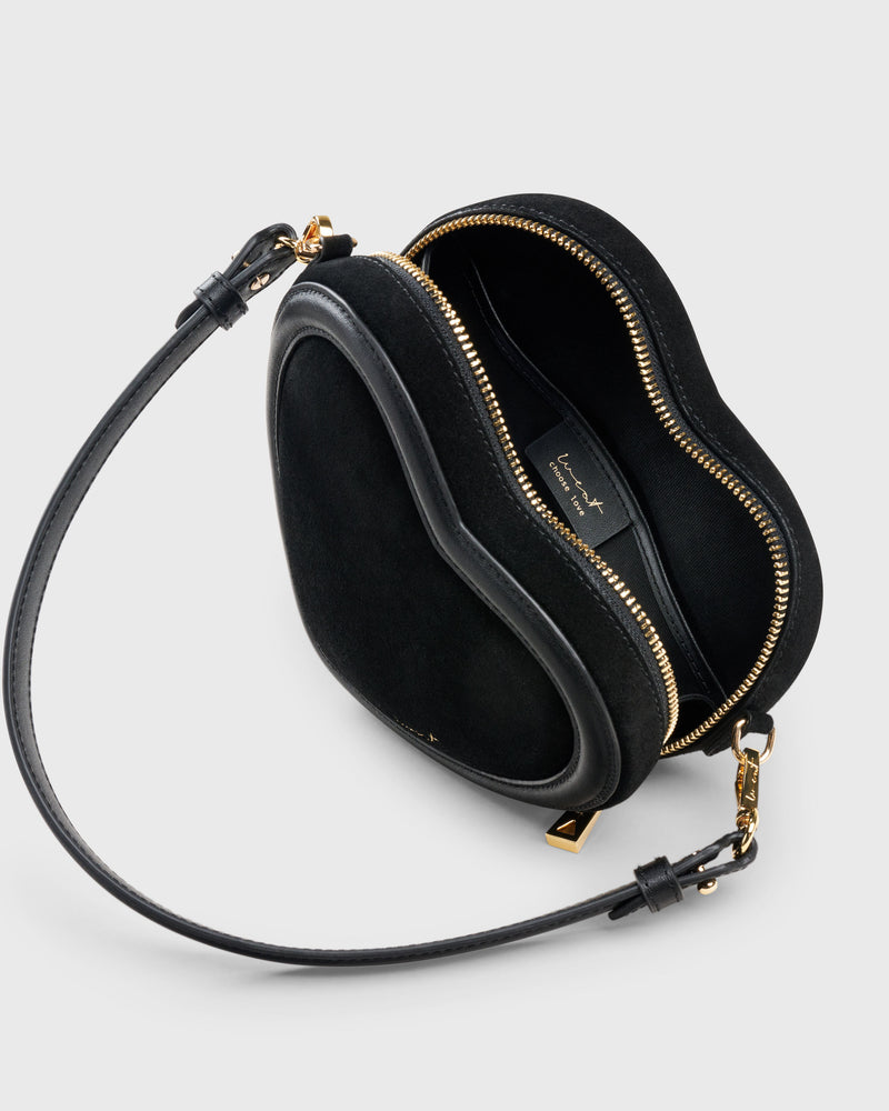 PREORDER | Big Heart Bag Suede Black
