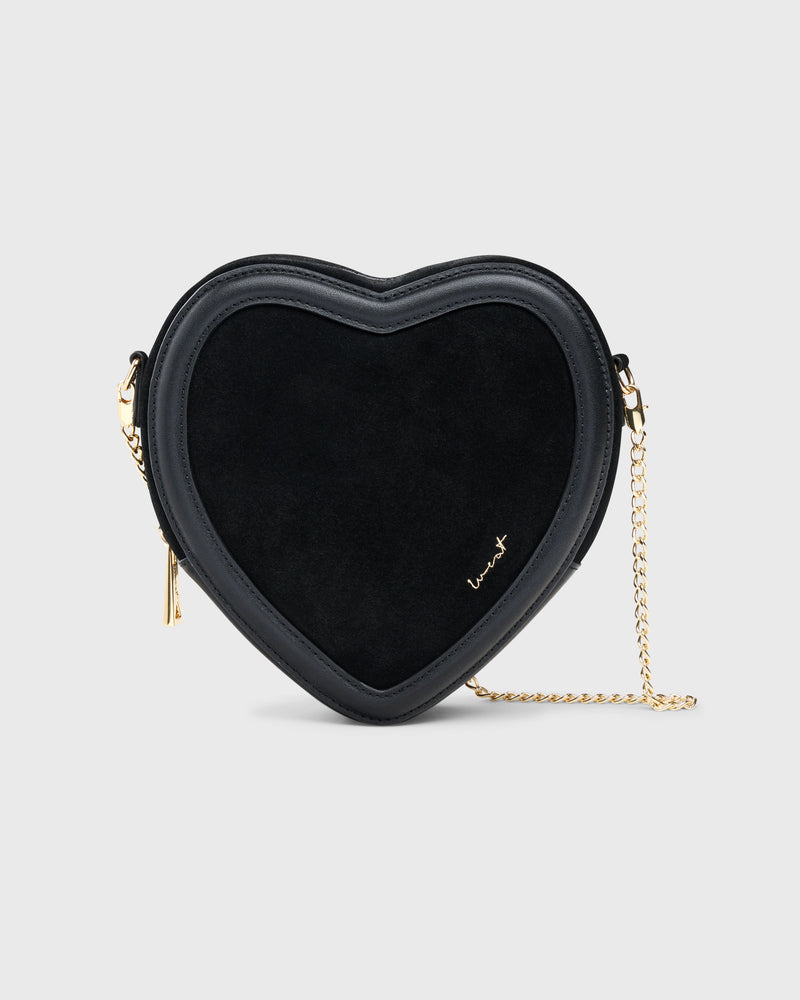 PREORDER | Big Heart Bag Suede Black