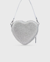Midi Heart Bag Crystal - Silver