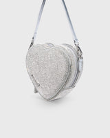 Midi Heart Bag Crystal - Silver