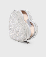 Midi Heart Bag Crystal - Silver