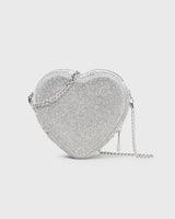 Midi Heart Bag Crystal - Silver