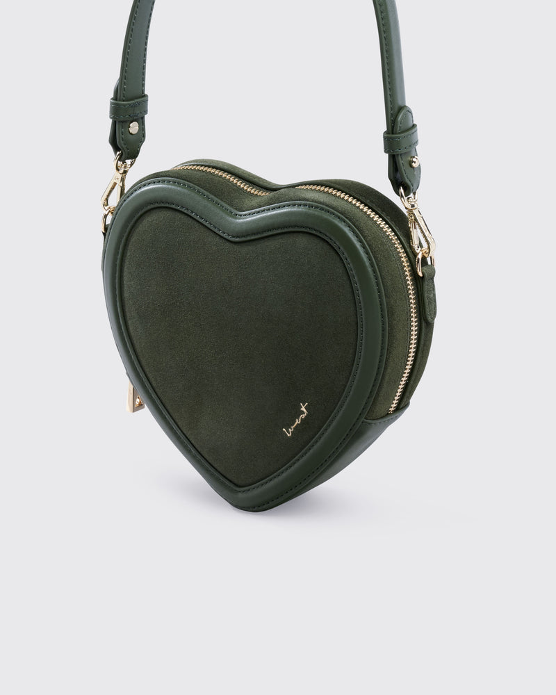 Big Heart Bag Suede Olive