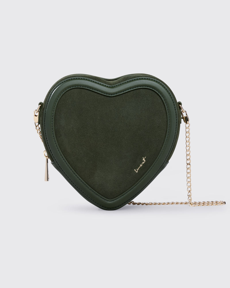 Big Heart Bag Suede Olive