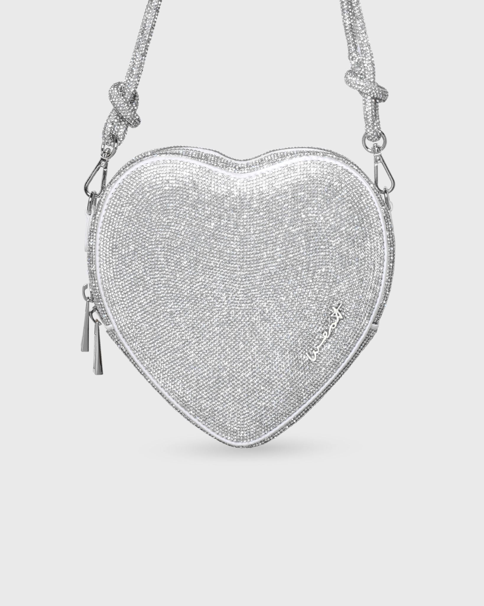 Big Heart Bag Crystal Silver