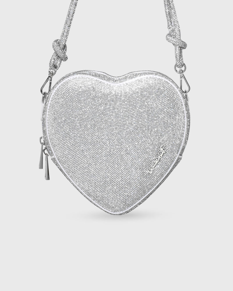 Big Heart Bag Crystal Silver