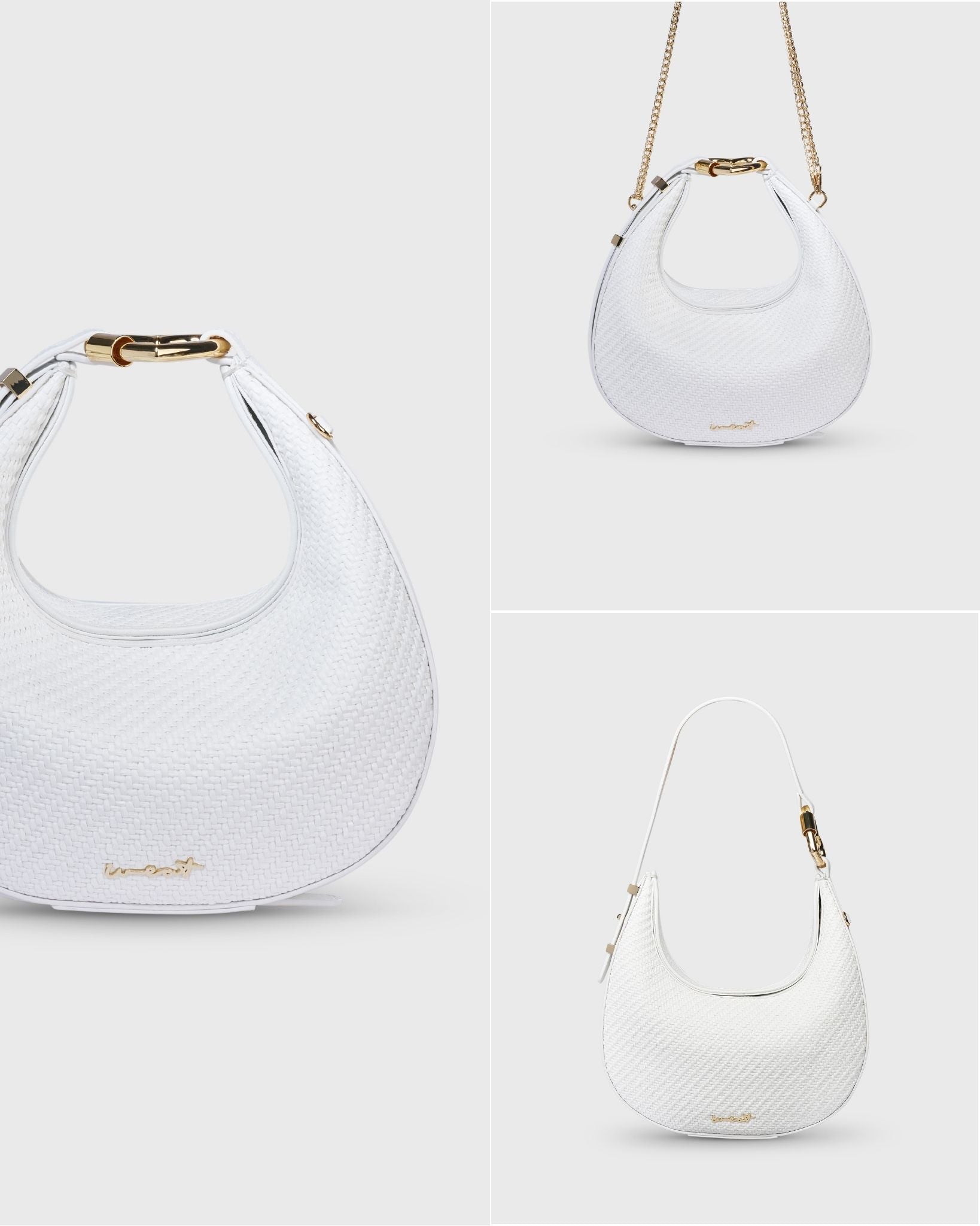 Halfmoon Bag Raffia White