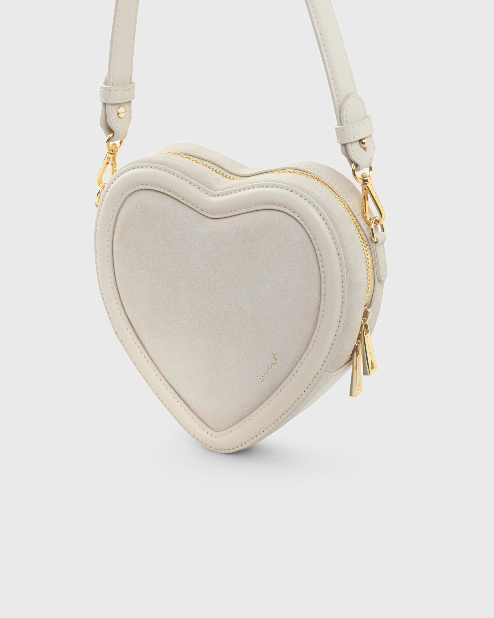 Big Heart Bag Suede Taupe