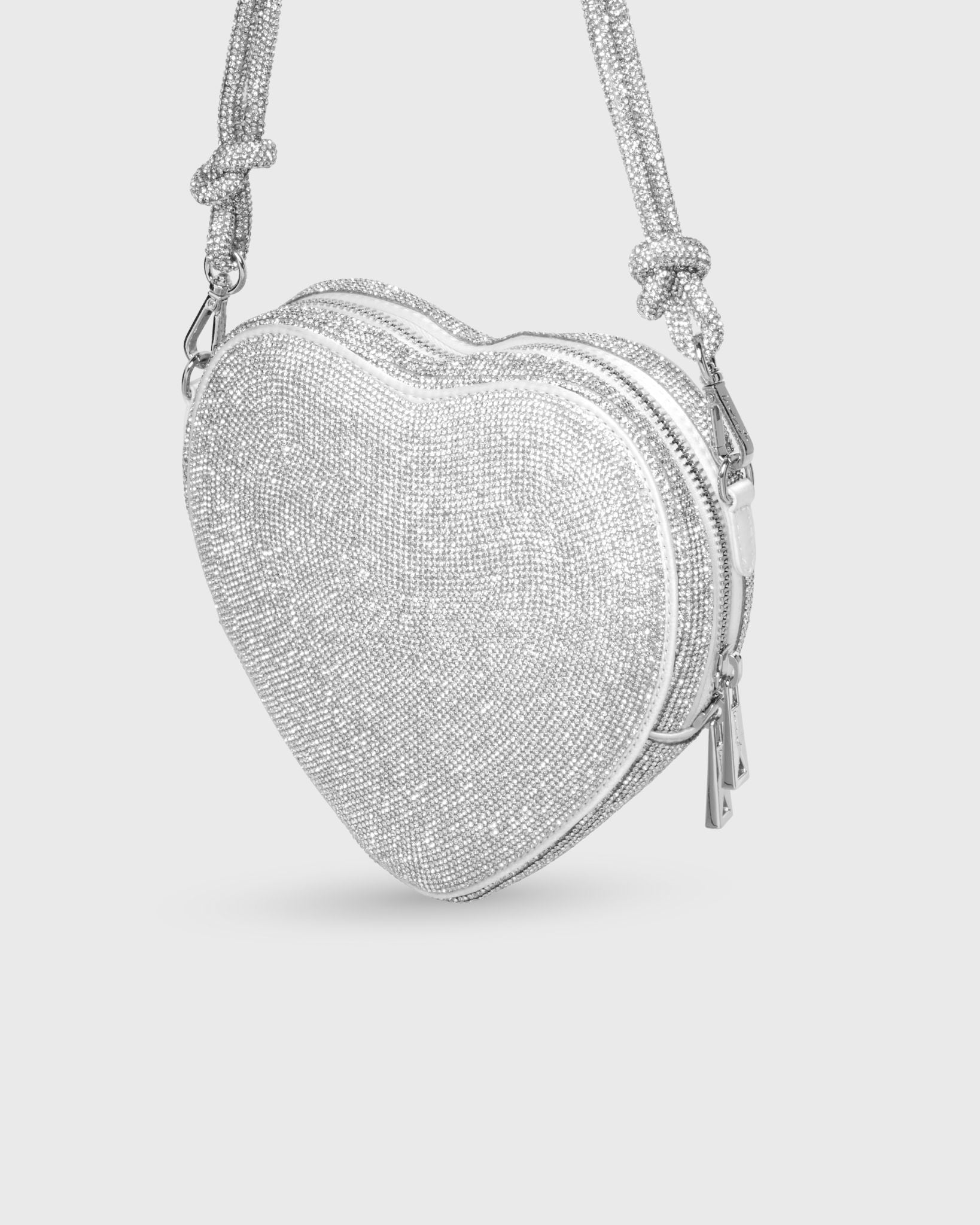 Big Heart Bag Crystal Silver
