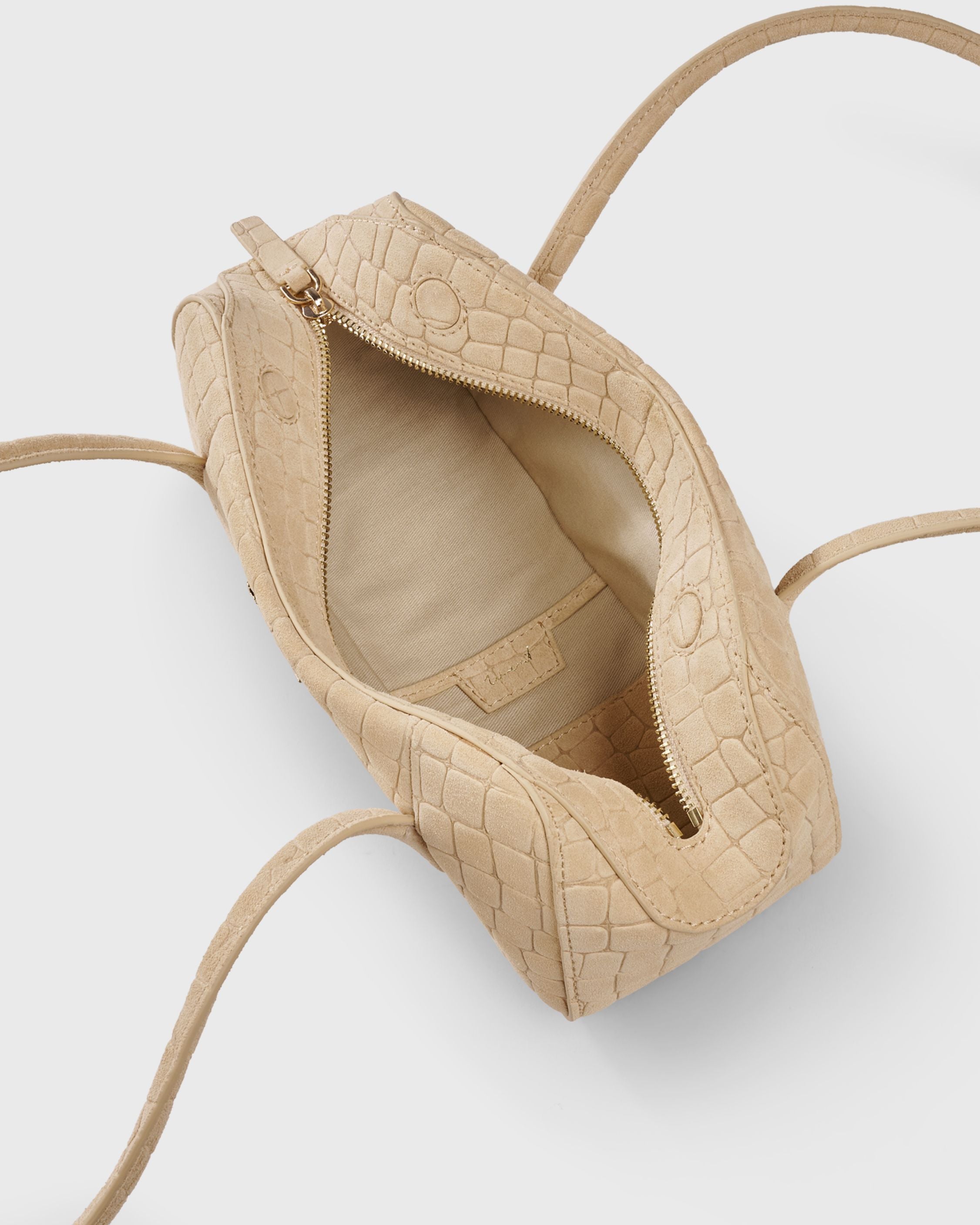 East West Bag Croco Beige