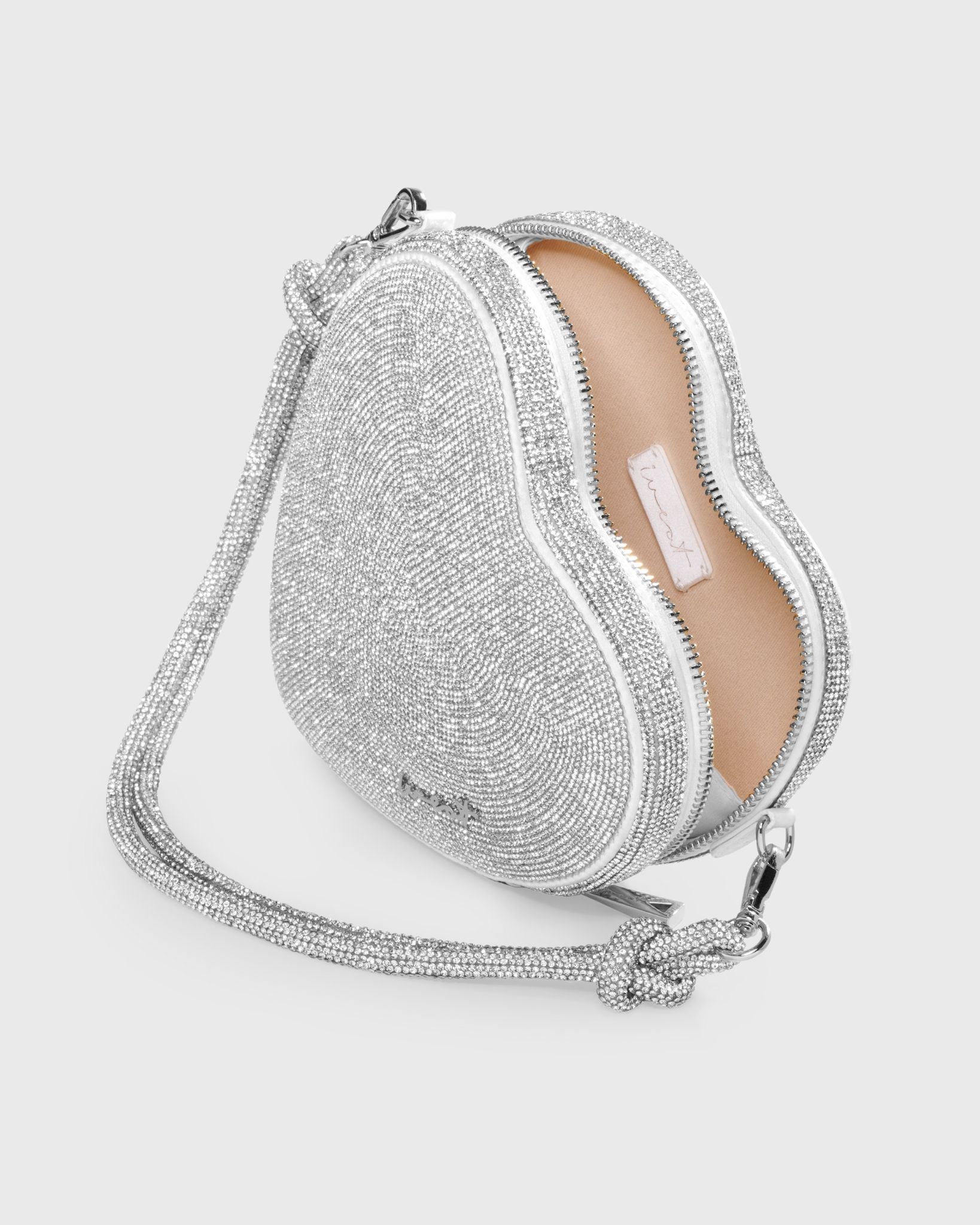 Big Heart Bag Crystal Silver