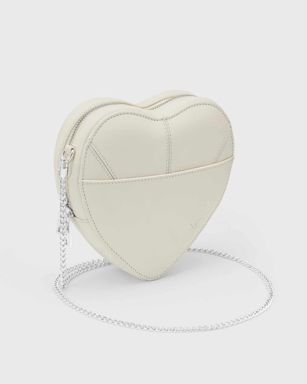 Big Heart Bag Ivory Silver