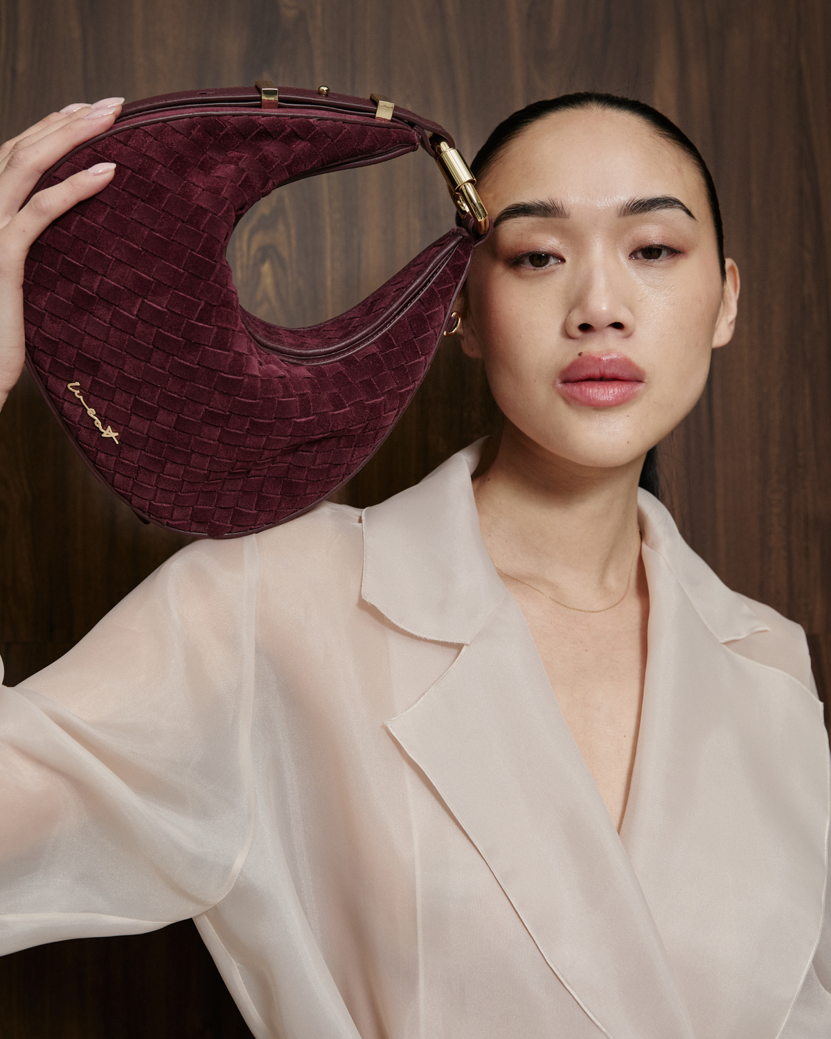 Halfmoon Bag Braided Merlot