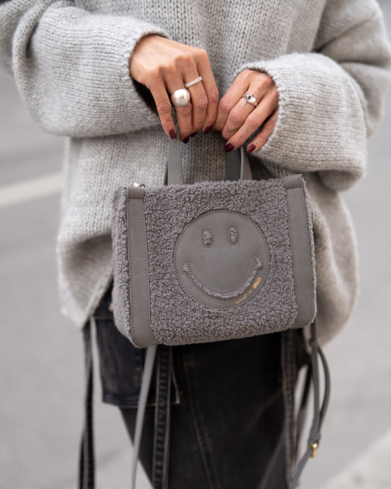 Mini Tote Smiley® Grey