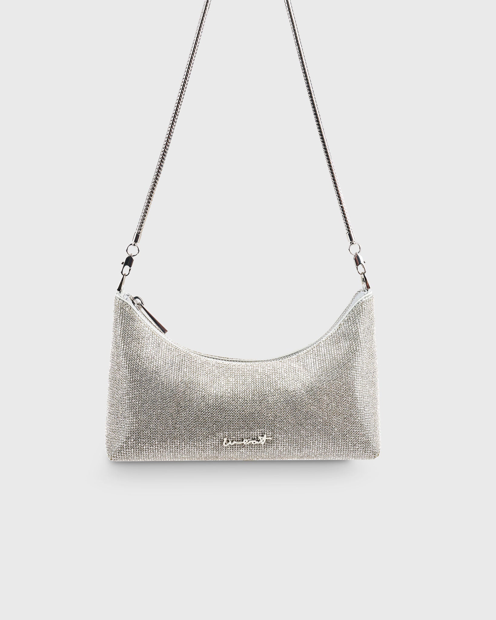 Baguette Bag Crystal Silver