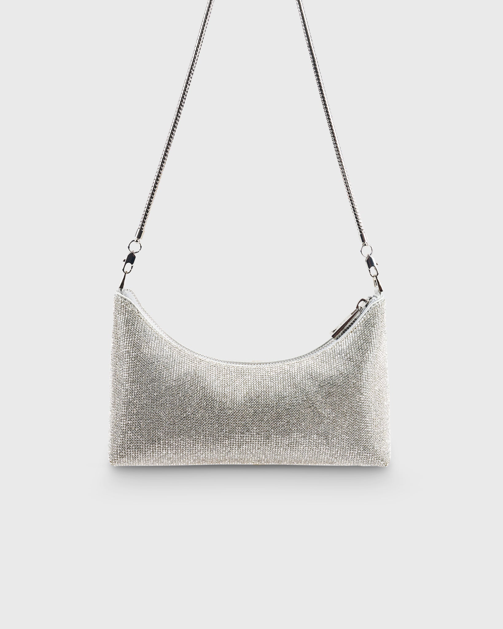 Baguette Bag Crystal Silver
