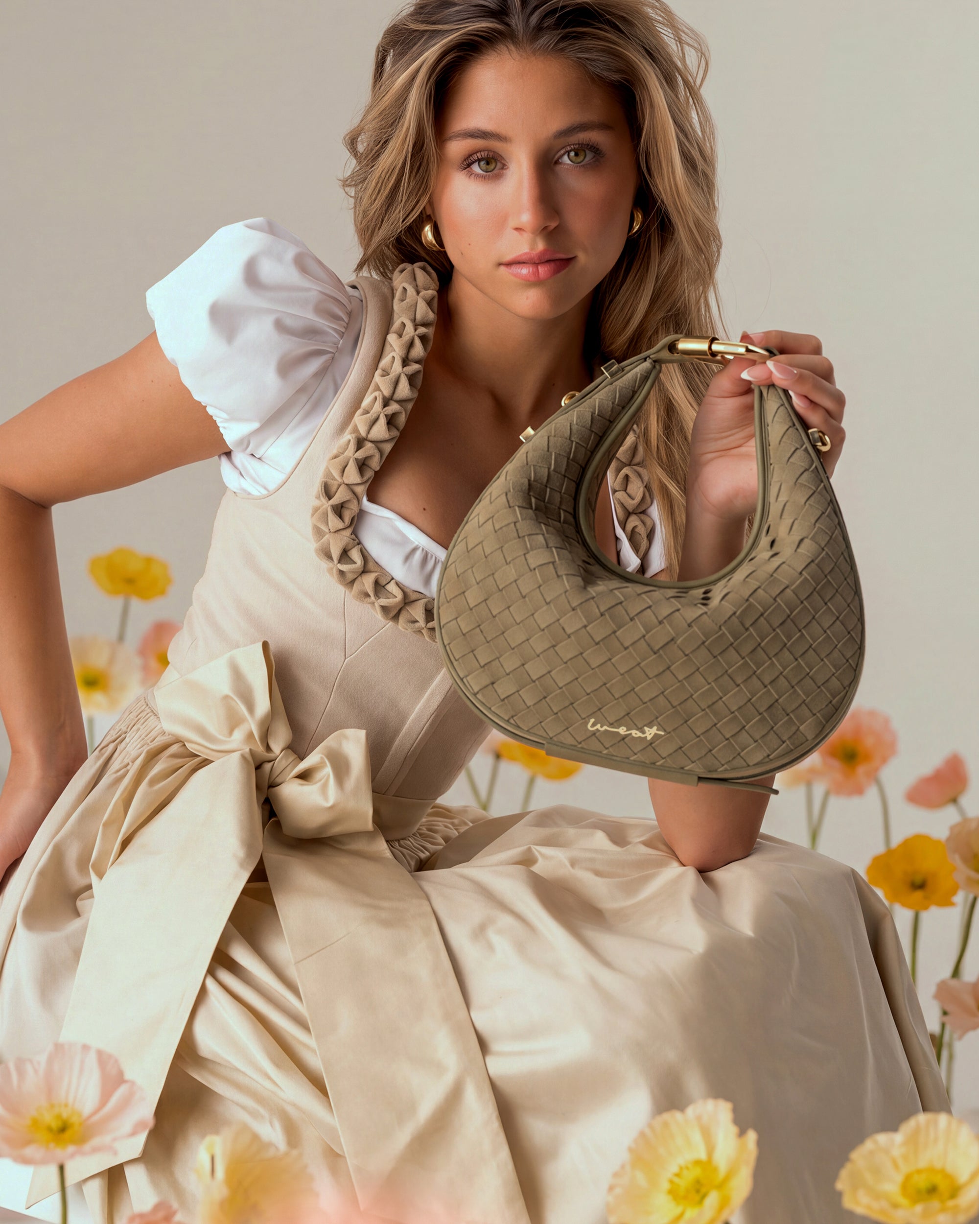 Halfmoon Bag Braided Khaki