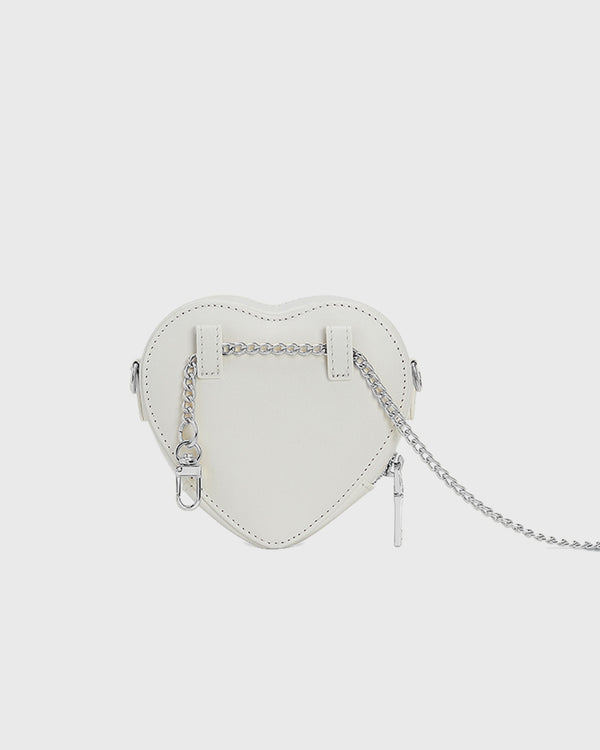 Mini Heart Bag Coconut Silver