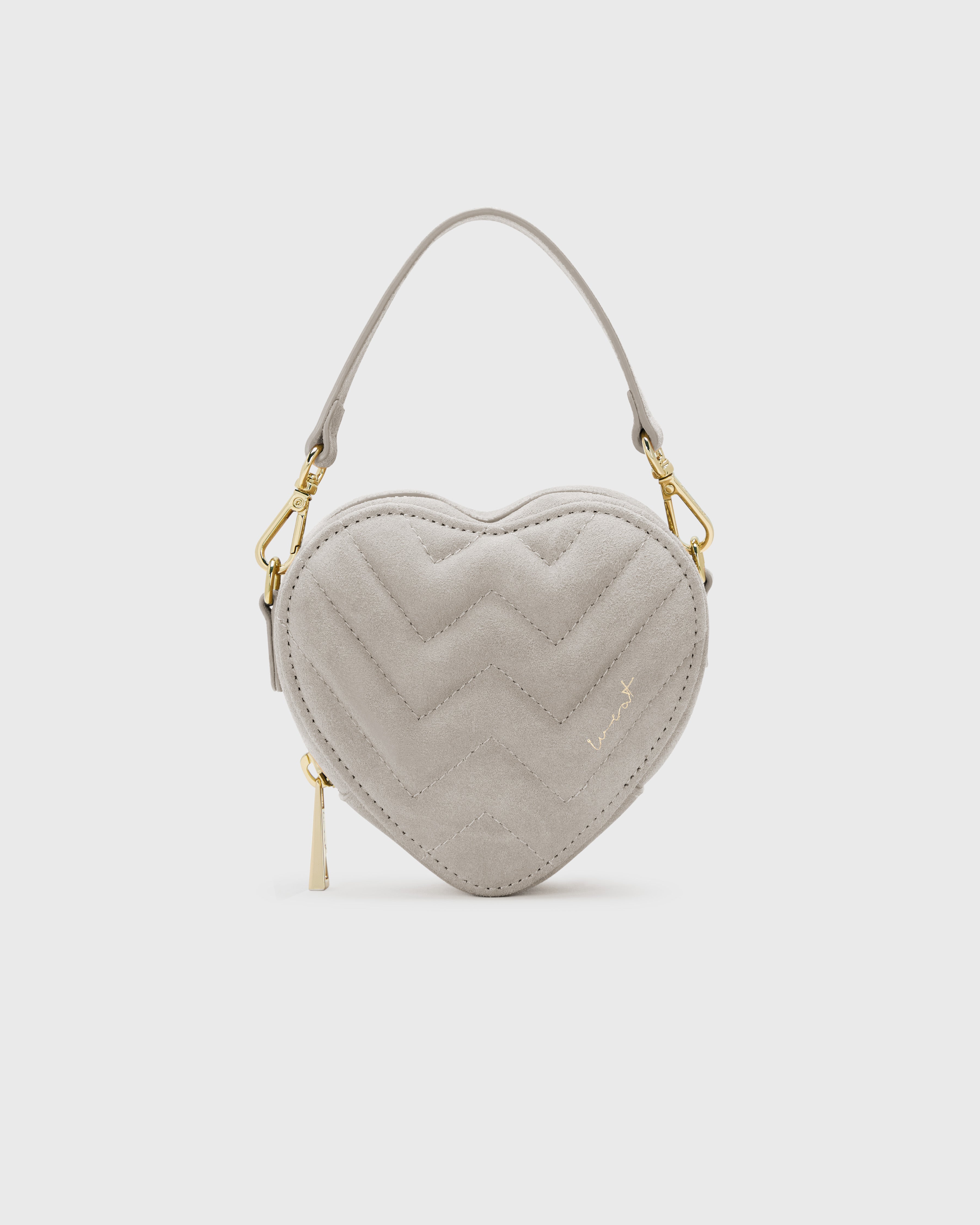 Mini Heart Bag Suede Taupe